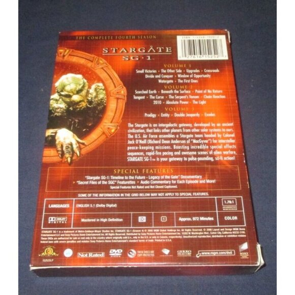 Stargate SG-1 - The Complete Fourth Season (DVD, 2006, 5-Disc Set) - Picture 2 of 5